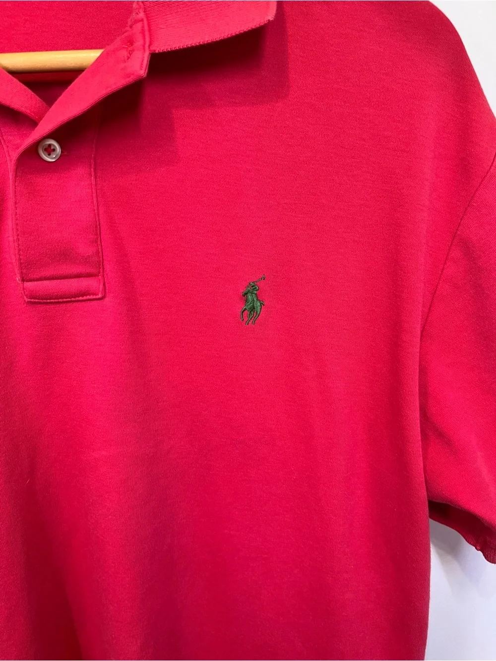 Ralph Lauren Red Polo with Green Pony Embroidery